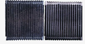 蓄电池系统清洗前后对比图